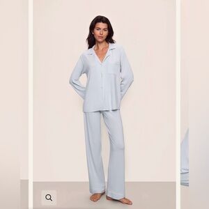 Eberjey Gisele TENCEL™ Modal Long PJ Set in Ice Blue/Ivory